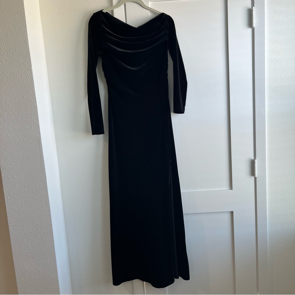 Black Velvet Evening Gown